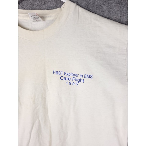 Vintage First Explorer EMS Shirt Adult Large Care Flight 1995 Graphic Single Sti - Picture 4 of 9